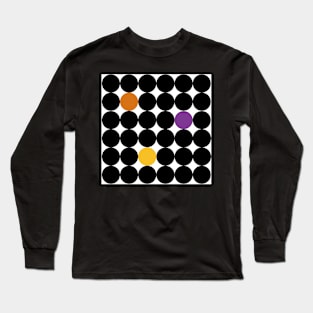 Black dots with orange, yellow and violet points Long Sleeve T-Shirt